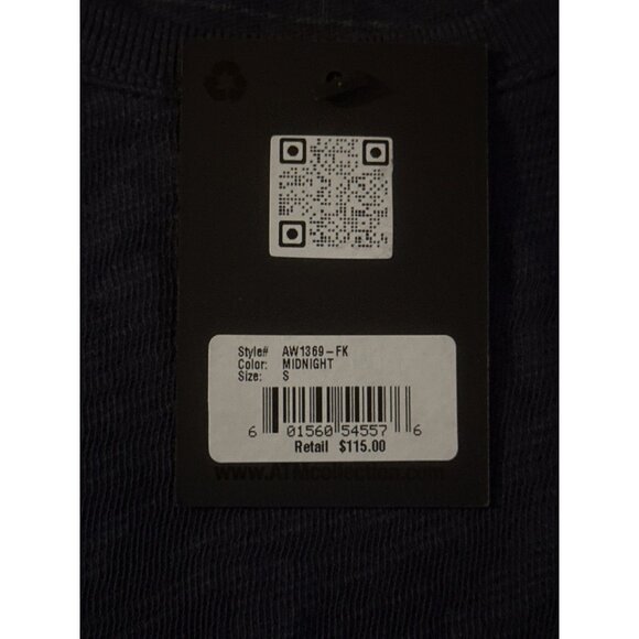 ATM Anthony Thomas Melillo Long Sleeve T-shirt Top Navy Women's Size Small New - Picture 6 of 7
